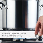 KitchenAid 71022 Stainless Steel Stockpot with Measuring Marks and Lid, 8 Quart - Brushed Stainless Steel