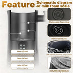 Milk Frother and Steamer,4-in-1 Electric Milk Frother for Latte Cappuccino Hot Chocolate，11.8oz/350ml Automatic Hot & Cold Foam Maker and Milk Warmer for Dairy