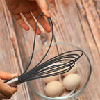 Flat Whisks Stainless Steel,3 Pack 10''+11''+12'' Set Premium Sturdy-6 Silicone Heads Non Stick Wires Whisk for Blending Beating Stirring Kitchen Cooking Color Grey by Jell-Cell