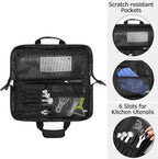 samdew Chef Knife Bag with Lockhole & 17 + 6 Slots, Chef Bag for Knife Storage, Travel Knife Roll for Professional Chefs, Knife Carrying Case Knife Carrier for Kitchen Utensils, Bag Only