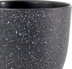 12/10/9 Large Modern Plant Pots, Plastic Planters with Drainage Holes and Saucers for Indoor Outdoor Plants Flowers, Black Speckles