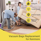 50558 Canister Vacuum Bags Replacement for Kenmore Canister Type C/Q 5055, 50555, 50557, 50558 and Pana·sonic Type C-5, C-18, 200 Series, 400 Series, 600 Series, 800 Seires Vacuum - 12 Pack