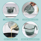 COOK WITH COLOR Glass Measuring Cups - Ideal for Cooking and Baking, Green