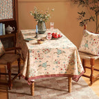 patdrea Designer Italian Beige Rectangle Tablecloth,Vintage Linen Trees Pattern Extra Long Table Cloth,Decor Table Cover for Kitchen Dining Christmas,Thanksgiving,Tea Party,67"x118"-Tatiana a