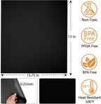 Reusable Grill Mats for Outdoor Grill Set of 6,Heavy Duty Non-Stick BBQ Mats & Oven Liner,Easy to Clean,Works on Gas, Charcoal & Electric Grills - 15.75 x 13 Inch,Black