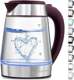 Zulay Kitchen Fast Boiling Electric Water Kettle - 1.7L, 1500W, Auto Shut-Off for Overboil & Boil Dry Protection, Cool-Touch Handle, 360° Base - Rapid Teapot Boiler For Coffee & Tea - Purple