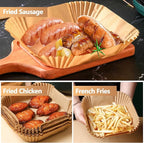 9 Inch Air Fryer Liners Disposable, 400Pcs Air Fryer Paper Liners, Oil-Proof & High-Temperature Resistant Parchment Baking Paper for Air Fryer, Microwave and Oven（Bottom Is 9 Inch）