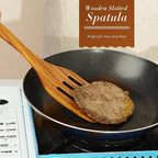 FJNATINH Wooden Slotted Spatula for Cooking, Nonstick Teak Slotted Turner, Flat Wooden Kitchen Cooking Spatula Turner for Frying Flipping Kitchen Utensil Pancake