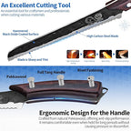XYJ Authentic Since 1986,Kitchen Knife Block Set,High Carbon Steel Blades,Full Tang Knives Set with Block,Cutting Board,Sharpening Stick,Scissors,Gloves,Slicing Butcher Chef Knives,Wood Handle