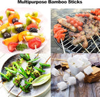 1000 PCS Bamboo Skewers, 6 Inch Wooden Skewer for Appetizers, Fruit, Kebabs, Grilling Barbecue, Mini Burger, Sausage, Cocktail Picks for Drinks, Long Toothpicks, Food Sticks Natural, Kitchen Gadget
