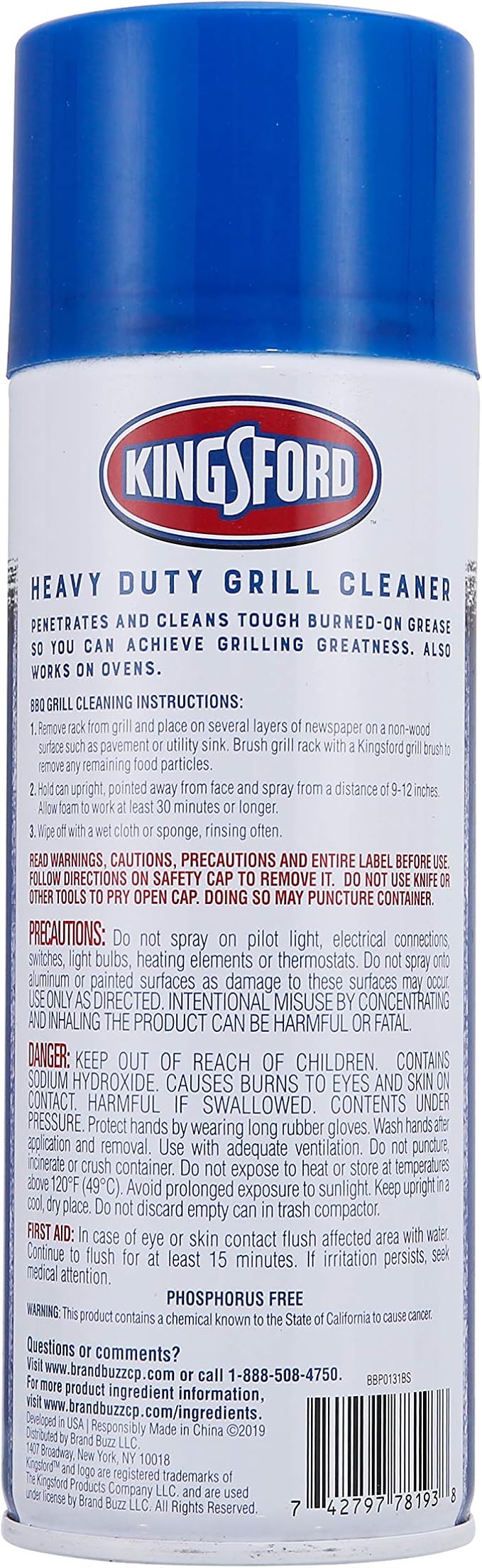 Kingsford Grilling BB0131 Cleaner, 1 Pack