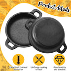 Mini Cast Iron Skillets 5 x 5 x 1.3 Inch Cast Iron Pan Small Ramekin Set Black Casserole Dish Cookware Oven Safe Mini Skillets for Kitchen Indoor Outdoor Picnic (2 Pack)