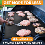 Linda's Essentials Extra Large Grill Mats for Outdoor Grill Mat (3 Pack) - Reusable Heat-Resistant Grilling Mats for Outdoor Grill, Non Stick Grill Matt, Easy Clean BBQ Mats for Outdoor Grills