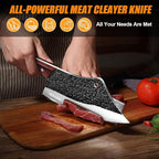 MDHAND 14PCS Butcher Knife Set, Hand Forged Butcher Chef Knife Set with Roll Bag, Sharp Meat Cleaver Knife & Bone Chopper Knives & Fillet Knives for Home & Camping & BBQ Gift for Men