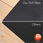 RESILIA Large Under Grill Mat – Heavy Duty, Reusable Outdoor Floor Protector Mats for Deck, Patio, & Garage – 36 Inch x 48 Inch, Silver Diamond Plate, Made in The USA