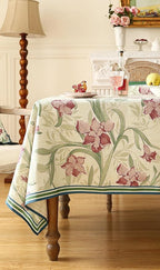 patdrea Designer Green Small Rectangle Tablecloth,Framhouse Vintage French Violets Pattern Tablecloths,Elegant Floral Cover Decor for Kitchen Dining Christmas,Party,Thanksgiving,55"x71"-Tara a