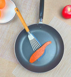 Fish Spatula Set for Nonstick Cookware Flexible Metal Fish Spatula Stainless Steel Small Fish Slotted Spatula Turner with Wood Handle