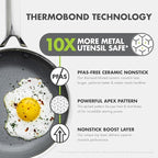 GreenPan Hybrid 8” Nonstick Stainless Steel Frying Pan, APEX Tri-Ply Thermobond PFAS-Free Ceramic Skillet, Induction & All Cooktop Compatible, Oven Temp to 850°F, Dishwasher Safe, Silver