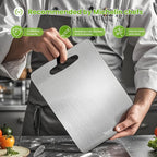 New Titanium Cutting Board - 100% Pure Titanium Cutting Boards For Kitche,Easy to clean, Double-sided food-grade Cutting Board For Meats, Fruits And Vegetables (13 * 9)