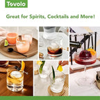Tovolo Ice Cubes Mold Pack of 2 Large Craft Ice Molds for Whiskey Bourbon Cocktails, Easy Fill No Leak Silicone Ice Molds Gift for Him Stackable Dishwasher Safe BPA Free Heart Ice