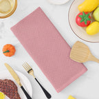 Homaxy 100% Cotton Waffle Weave Kitchen Dish Towels, Ultra Soft Absorbent Quick Drying Cleaning Towel, 13 x 28 Inches, 6-Pack, Dried Rose