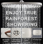 High Pressure Rain Shower Head: Upgrade Shower Heads with Handheld Spray Combo with Fixed Showerhead and 10 Sprays Handheld Shower Head, Detachable Showerheads Built-in Magnetic Docking and Power Jets