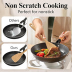Wooden Spatula Set, 6 Pack Kitchen Wood Slotted Spoon Spatulas Turner Utensils for Cooking, Non Toxic Solid Wooden Spatulas Natural Wood Serving Spoons Spaghetti Utensil Set for Nonstick Cookware