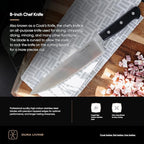 DURA LIVING 3-Piece Kitchen Knife Set – Ultra-Sharp Forged High Carbon Stainless Steel, Includes 8" Chef, 5" Utility, 3.5" Paring Knives, Ergonomic Handles, Professional Starter Set, Black