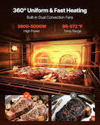 VEVOR Commercial Convection Oven, 4.24 cu.ft Conventional Countertop Oven for Full-Size Pans, Electric Convection Ovens with 4 Racks, 360° Hot Air Circulation, for Bakery, Restaurant & Pizza Shop