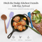 GIR: Get It Right 5 Piece Silicone Ultimate Kitchen Utensils Set - Ladle, Spatula, Flip, Spoon & Spoonula - Non-Toxic Cooking Utensils for Nonstick Cookware, Cooking and Baking - Mediterranean