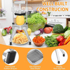 WICHEMI Commercial Vegetable & Fruit Chopper - Stainless Steel Dicer, Cutter for Onions, Potatoes, Peppers & Mushrooms (1/4")