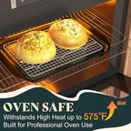 Cooling Racks for Cooking and Baking - 8.5"x12" Oven Safe Premium Stainless Steel Heavy Duty Baking Rack Tight-Wire, Fits Quarter Sheet Pan for Roasting & Grilling & Cooking - Set of 2