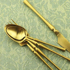 Gugrida Unique & Beautiful Flatware Set - 20 Piece Iridescent Silverware Sets | 18/10 Stainless Steel Reusable Cutlery Set | Gold Utensils Service For 4 with Dessert Fork, Knife, Spoon, Dinner Fork
