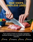 Guilfoyle Chef Knife 8 Inch – Stainless Steel Kitchen Knife with Ergonomic Handle & Full Tang – Cooking Gifts for Home Chefs – Gift Box Included