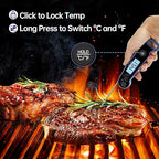 Lonicera Digital Meat Thermometer for Food Cooking. Instant Read Within 1 Sec and ±0.9℉Accuracy with Thermocouple Sensor. IP67 Waterproof, Auto-Rotating Display, Auto Wake up (Blueberry)