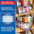 Mighty Susan Kitchen Organizer for Canned Goods: 2-Tiered Robust Turntable Organizer for Cabinet/Pantry. Steel Reinforced Holds Up To 30 lbs. Rotates 360° for Maximum Visibility. Includes 2 Bonus Bins