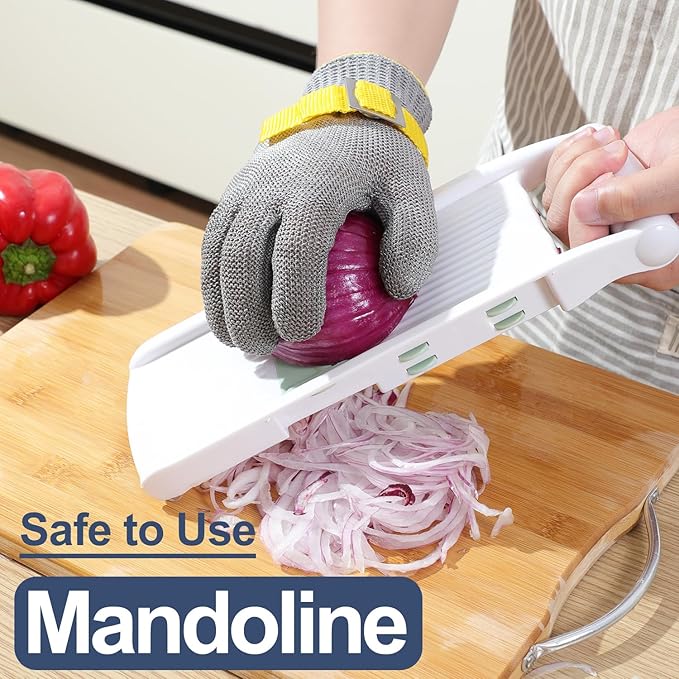Dowellife ANSI A9 Cut Resistant Glove Food Grade, Stainless Steel Mesh Metal Knife Cutting Glove for Butcher Oyster Shucking Kitchen Mandoline Chef Slicing Fish Fillet(X-Large-3 Pcs)