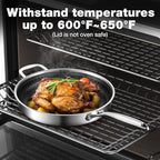 8-10-12 Inch Non Stick Frying Pans, Ceramic Coating NonStick Stainless Steel Pan Set, Tri-Ply Skillets and Pan Set, Induction Cooker Compatible, Cool-Touch Handle, Dishwasher and Oven Safe