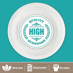 PLASTICPRO Round Plastic Plates Microwaveable, Disposable, White, Dinnerware (100, 10" Inch Plates)