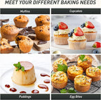 2 Packs 24 Cups Silicone Muffin Pan with Metal Reinforced Frame Mini Size Cupcake Pan Tray Egg Bites Silicone Circle Cookie Molds Muffin Tin Tart Pans Baking Sheet Set for Breakfast Sandwiches