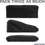 Aerotrunk Compression Packing Cubes for Travel - Luggage Organizer Bags - Double Zipper Packing Cubes for Suitcases (4-Pack, Black)