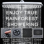 High Pressure Rain Shower Head: Upgrade Shower Heads with Handheld Spray Combo with Fixed Showerhead and 10 Sprays Handheld Shower Head, Detachable Shower head Built-in Magnetic Docking and Power Jets