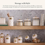 MACKENZIE-CHILDS Rosy Check Kitchen Canister, Decorative Pink-and-White Glass Storage Jar with Lid, Small