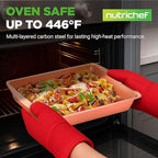 NutriChef 5‑Piece Non‑Stick Bakeware Set – Premium Carbon Steel Baking Pans Set with Silicone Handles, Stackable Oven Pan Set for Cookies, Sheet Cakes, & Roasting
