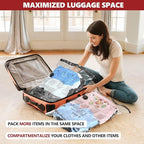 SUOCO Travel Vacuum Bags for Luggage with Portable Electric Pump, 8 Small Packing Seal Bags for Clothing Suitcase Backpack, Space Saver Compression Clothes Storage Bags