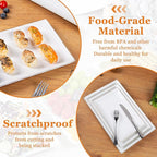 Kassel Ceramic Serving Platter Set | 16”/14”/12” Rectangular Serving Trays for Entertaining at Parties and Weddings | Oven Safe XL Serving Trays for Tacos, Steak, and Cake