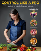 Guilfoyle Chef Knife 8 Inch – Stainless Steel Kitchen Knife with Ergonomic Handle & Full Tang – Cooking Gifts for Home Chefs – Gift Box Included