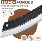 Golden Bird Butcher Knife Set - 13pcs Chef Knife Set Hand Forged Knives for Kitchen, Sharp Japanese Knives Sets for Meat Cutting, Camping, BBQ, Christmas Gifts for Men Women