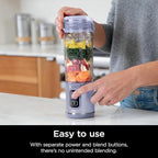 Ninja Blast Portable Blender, Cordless, 18oz. Vessel, Personal Blender For-Shakes and Smoothies, BPA Free, Leakproof-Lid and Sip Spout, USB-C Rechargeable, Dishwasher Safe Parts, Lavender, BC151ML