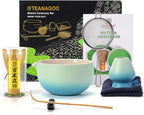 TEANAGOO Matcha Whisk Set Blue,Ceremony Matcha Set,Matcha Kit Grident Blue,Matcha Tea Set for Making Breakfast/Latte,Matcha Whisk Set and Bowl with All Accessories,Gift for Matcha Lover